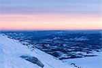 Landscape with hills in winter