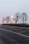 Empty parking lot in early morning