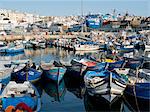 Fishing boats in port, Tangier, Morocco, North Africa, Africa