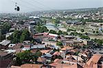 Skyline of the Old City from above with Peace Bridge, Tblisi, Georgia, Central Asia, Asia