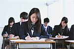 Japanese high-school students during a lesson