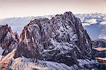 Mountain peak, Dolomites, Italy taken from helicopter