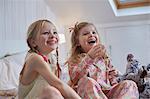 Girls laughing in loft room