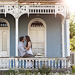 USA, Utah, Provo, Couple embracing on porch