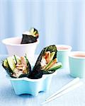 Sushi rolls in bowl, kids lunch idea