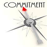 Compass with commitment word image with hi-res rendered artwork that could be used for any graphic design.