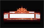 Brightly theater glowing retro cinema neon sign