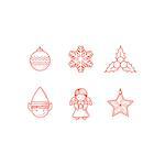 Set of christmas icon line