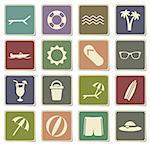 Beach vector icons for web sites and user interface