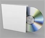 Blank compact CD disk on a gray background