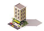 Vector isometric grocery store building
