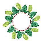 Colorful round frame of watercolor grapes. Watercolor illustration wreath of leaves and fruits. Isolated illustration on white background. Organic and natural concept.