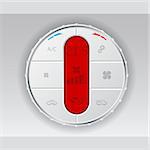Digital air conditioning control panel in white with basic settings
