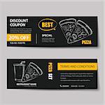 fast food coupon discount template flat design