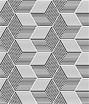 Seamless op art pattern. Geometric hexagons and diamonds texture. Vector art.