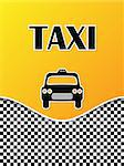 Taxi brochure template design with cab silhouette and text