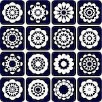 Design elements. Decorative patterns set. Abstract icons. Vector art.