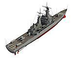 Modern Warship Over White Background. 3D Illustration.