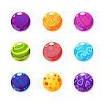 Multicolor Balls Set Of Flat Brightly Coloured Vector Design Cute Icons Isolated On White Background