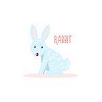 Rabbit Drawing For Arctic Animals Collection Of Flat Vector Illustration In Creative Style On White Background