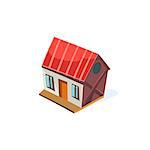 Farm House Simplified Cute Illustration In Childish Colorful Flat Vector Design Isolated On White Background