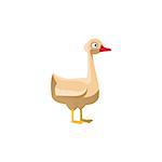 Goose Simplified Cute Illustration In Childish Colorful Flat Vector Design Isolated On White Background