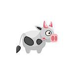Cow Simplified Cute Illustration In Childish Colorful Flat Vector Design Isolated On White Background