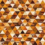 Grunge background with wooden triangles patterns of different colors