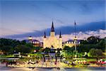 New Orleans, Louisiana, USA at St. Louis Cathedral and Jackson Square.