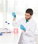 Researcher working in laboratory