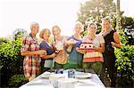 Women enjoying garden party