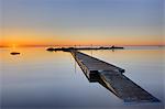 Jetty at sunrise, Sweden