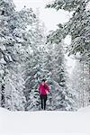 Woman running at winter, Sweden