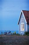 Bicycles by a house, Sweden.