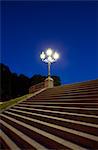 Steps and street lamp