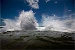 Waves crashing on beach