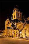 St John's Co-Cathedral illuminated at night, Valletta, Malta