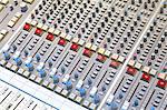 Close up of mixing desk