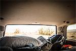 Rear view of twentynine Palms highway, White Water, California, USA