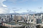 Aerial view of city, Hong Kong, China