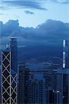 Aerial view of city skyscrapers, Hong Kong, China