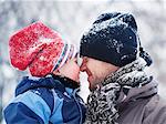 Father and son togetherness at winter