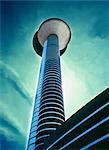 A tower against a turquoise background, Sweden.