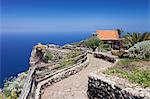 Restaurant at Mirador de la Pena, architect Cesar Manrique, UNESCO biosphere reserve, El Hierro, Canary Islands, Spain, Atlantic, Europe