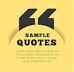 Quote blank template on yellow background. Vector illustration