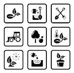 set of black isolated concept agriculture icons