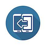 Data Transfer Icon. Flat Design. Mobile Devices and Services Concept. Isolated Illustration.