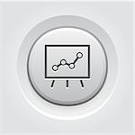 Business Flip Chart  Icon. Grey Button Design. Business Concept