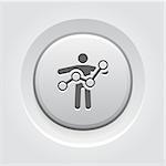 Business Progress Icon. Business Concept. Grey Button Design