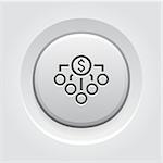 Return on Investment Icon. Business Concept. Grey Button Design